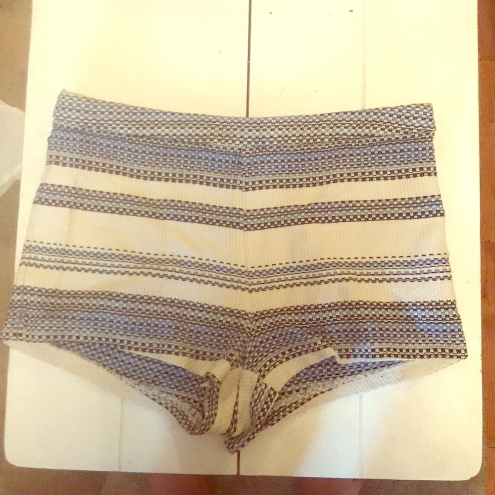 Free people striped shorts zip in back